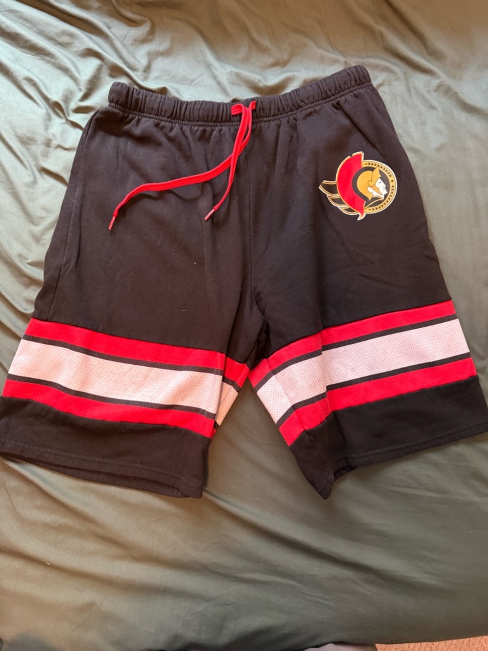 Black & Red Men's Athletic Shorts Ottawa Senators